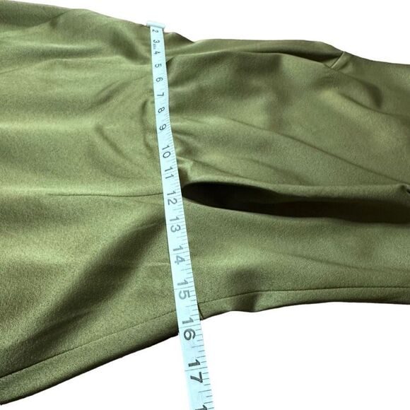 Elliatt Camo Satin Asymmetrical Dress Khaki Olive Green Medium - Picture 10 of 12